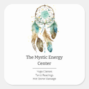 Sticker Carré Attrapeur de rêves mystique Yoga spirituel métaphy