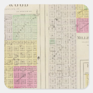 Sticker Carré Atwood, Millbrook, Roscoe, Celia, Ludell, Kansas