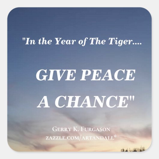 STICKER CARRÉ AU COURS DE L'ANNÉE DES JO DU TIGER 2002 (Devant)