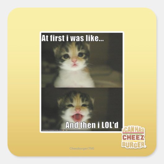 Sticker Carré Au début, j'étais comme (Devant)