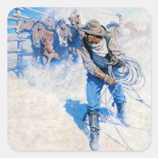 Sticker Carré Au-dessus de la mer de ronde (Devant)