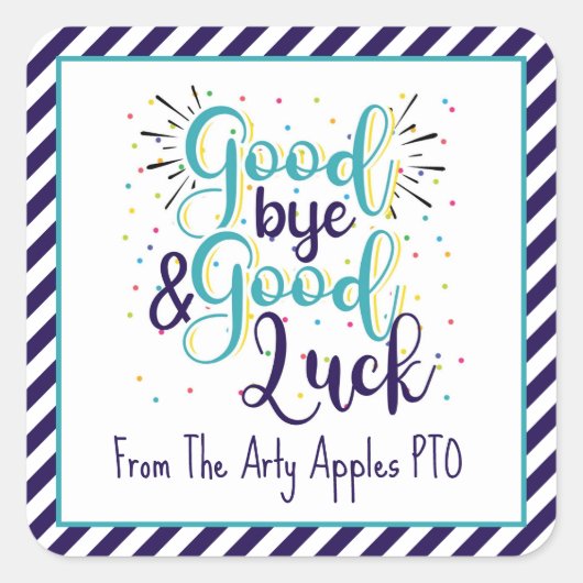 Sticker Carré Au revoir et bonne chance (Devant)