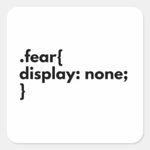 Sticker Carré Aucun développeur de frontend de peur