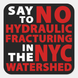 Sticker Carré Aucun Fracking dans la ligne de partage de NYC -
