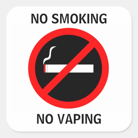 STICKER CARRÉ AUCUN FUMEUR AUCUN SIGNE DE VAPEUR (Devant)
