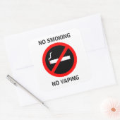 STICKER CARRÉ AUCUN FUMEUR AUCUN SIGNE DE VAPEUR (Enveloppe)
