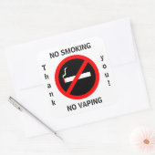 STICKER CARRÉ AUCUN FUMEUR AUCUN SIGNE DE VAPEUR (Enveloppe)