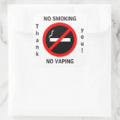 STICKER CARRÉ AUCUN FUMEUR AUCUN SIGNE DE VAPEUR (Sac)
