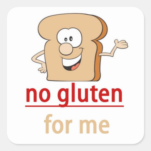 Sticker Carré Aucune alerte d'allergie au gluten (Devant)