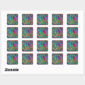 Sticker Carré aucune zone nucléaire colorée (Feuille)