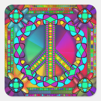 Sticker Carré aucune zone nucléaire colorée