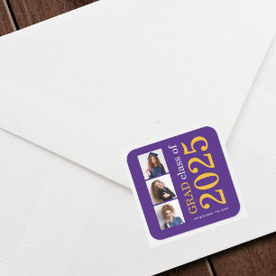 Sticker Carré Audacieuse Typographie 3 photos Purple 2025 Gradua