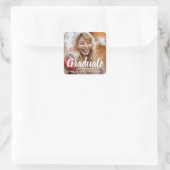 Sticker Carré Audacieuse Typographie Photo Moderne Graduation (Sac)