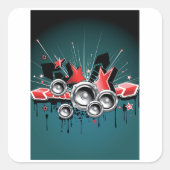 Sticker Carré Audio haut-parleurs musicaux (Devant)