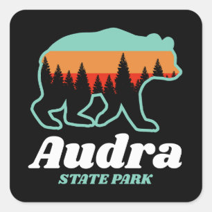 Sticker Carré Audra Virginia State Park Bear Retro Vintage