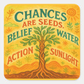 Sticker Carré Augmentez vos objectifs (Devant)