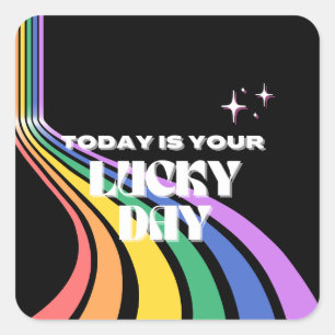 Sticker Carré Aujourd'hui est votre jour de chance, Lucky, Lucki