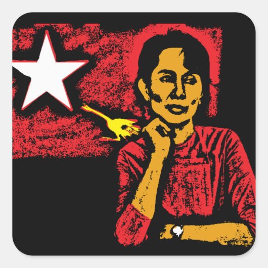 Sticker Carré Aung San Suu Kyi (Devant)