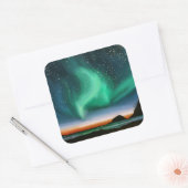 Sticker Carré Aurora Borealis - Peinture à l'huile (Enveloppe)