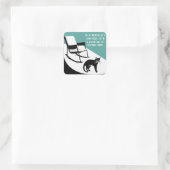 Sticker Carré aussi nerveux qu'un chat à queue longue (Sac)