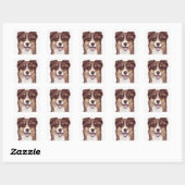 Sticker Carré Aussie Chien Chien Chien Chien Assiette Australian (Feuille)