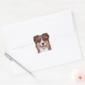 Sticker Carré Aussie Chien Chien Chien Chien Assiette Australian (Enveloppe)