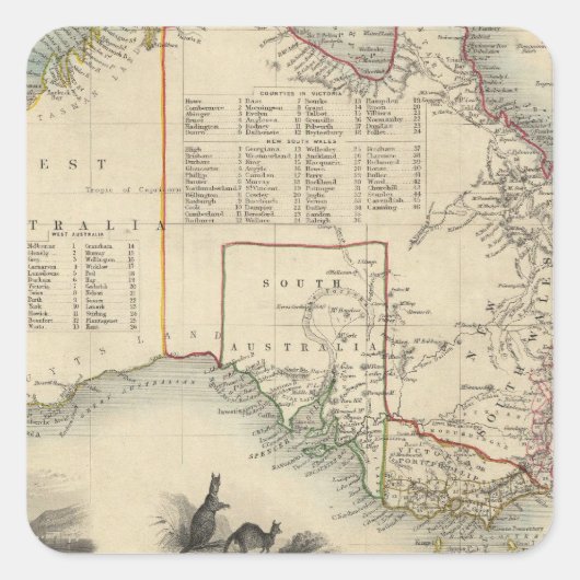 Sticker Carré Australie 5 (Devant)