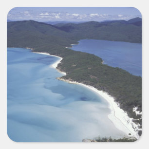 Sticker Carré Australie, The Whitsundys, Queensland. Colline