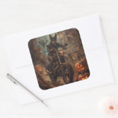 Sticker Carré Australien Kelpie équitation moto Halloween (Enveloppe)