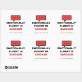 Sticker Carré Autant fluide émotionnellement en sarcasme Autocol (Feuille)