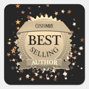 Sticker Carré Auteur best-seller personnalisé