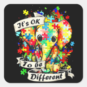 Sticker Carré Autism Aware Acceptance Women Kid Its Ok To Be