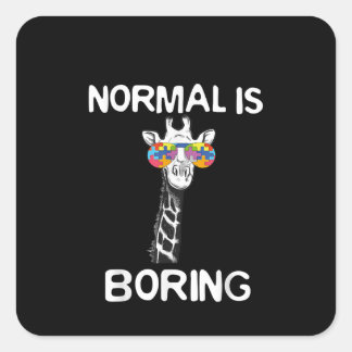 Sticker Carré Autiste | Normal Est Ennuyeux Pièce De Puzzle Gira