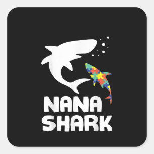 Sticker Carré Autiste   Sensibilisation sur l'autisme Nana Shark