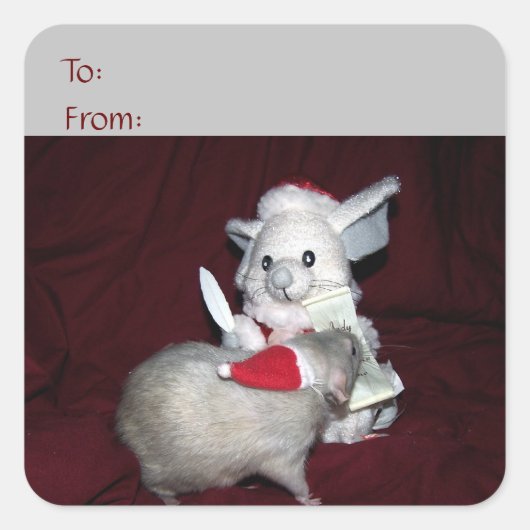 Sticker Carré Autocollant-cadeau Ruby (Devant)