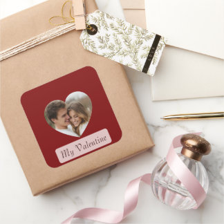 Sticker Carré Autocollant/Étiquette d'amour avec photo de couple