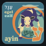 Sticker Carré Autocollants-Ayin hébreux d'animal d'Aleph-Pari<br><div class="desc">L'hébreu de Autocollant-Étude parié par Aleph d'hébreu peut être amusement avec les autocollants animaux. Un animal pour chaque lettre du l'Aleph-Pari.</div>
