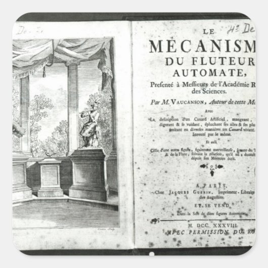 Sticker Carré Automatons, illustration du frontispece (Devant)