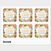 Sticker Carré Automne Automne Maple Feuille Citrouille Mariage M (Feuille)