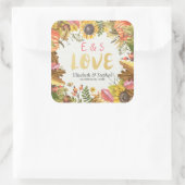 Sticker Carré Automne Automne Maple Feuille Citrouille Mariage M (Sac)