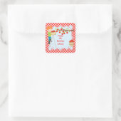 Sticker Carré Automne automne Pomme cueillir Cheveux rouges garç (Sac)