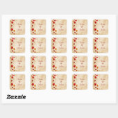 Sticker Carré automne brun feuille mariage favoritisme autocolla (Feuille)