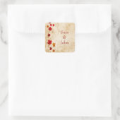 Sticker Carré automne brun feuille mariage favoritisme autocolla (Sac)