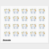 Sticker Carré Automne Chinoiserie Monogramme Mariage Faveur (Feuille)