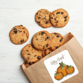 Sticker Carré Automne Citrouille Harvest