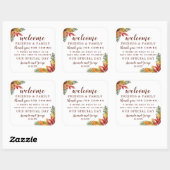 Sticker Carré Automne Mariage d'automne en faveur personnalisée  (Feuille)