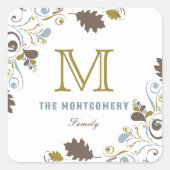 Sticker Carré Automne Russe / Feuilles Automne Thanksgiving Holi (Devant)