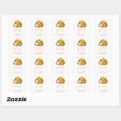 Sticker Carré Automne Rustique Citrouille Mariage Automne (Feuille)