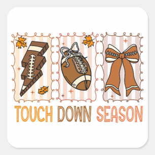 Sticker Carré Automne Vintage Football Jour