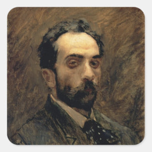 Sticker Carré Autoportrait, 1890s
